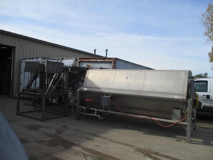 Used Lyco Rotary Steam Blancher, 48" dia x 12' long with Loading system