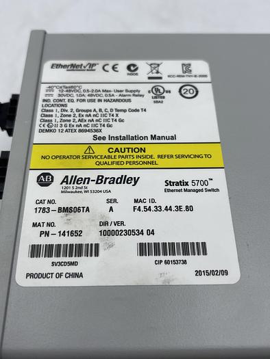 Used Allen-Bradley 1783-BMS06TA SER A 
