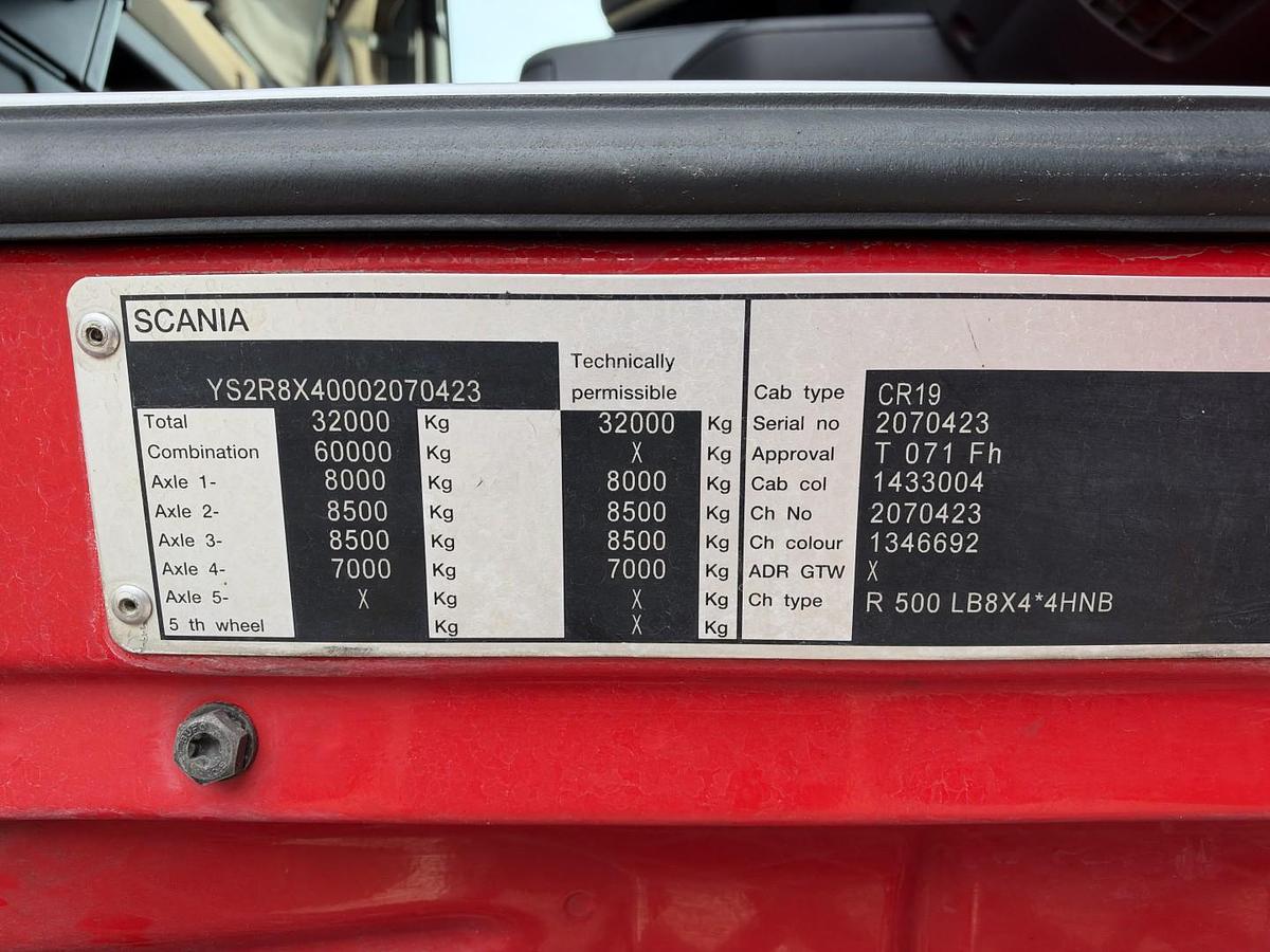 God 2012 Scania R500 8x4*4 CR19 Highline wirehejs Euro 5
