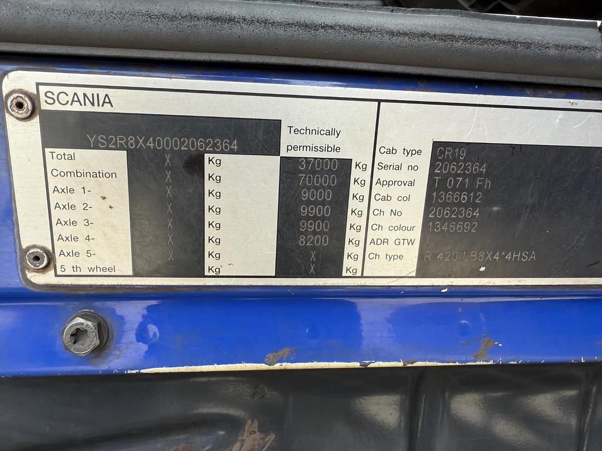 God 2011 Scania R420 8x4*4 Disab Centurion P10 Tørsuger