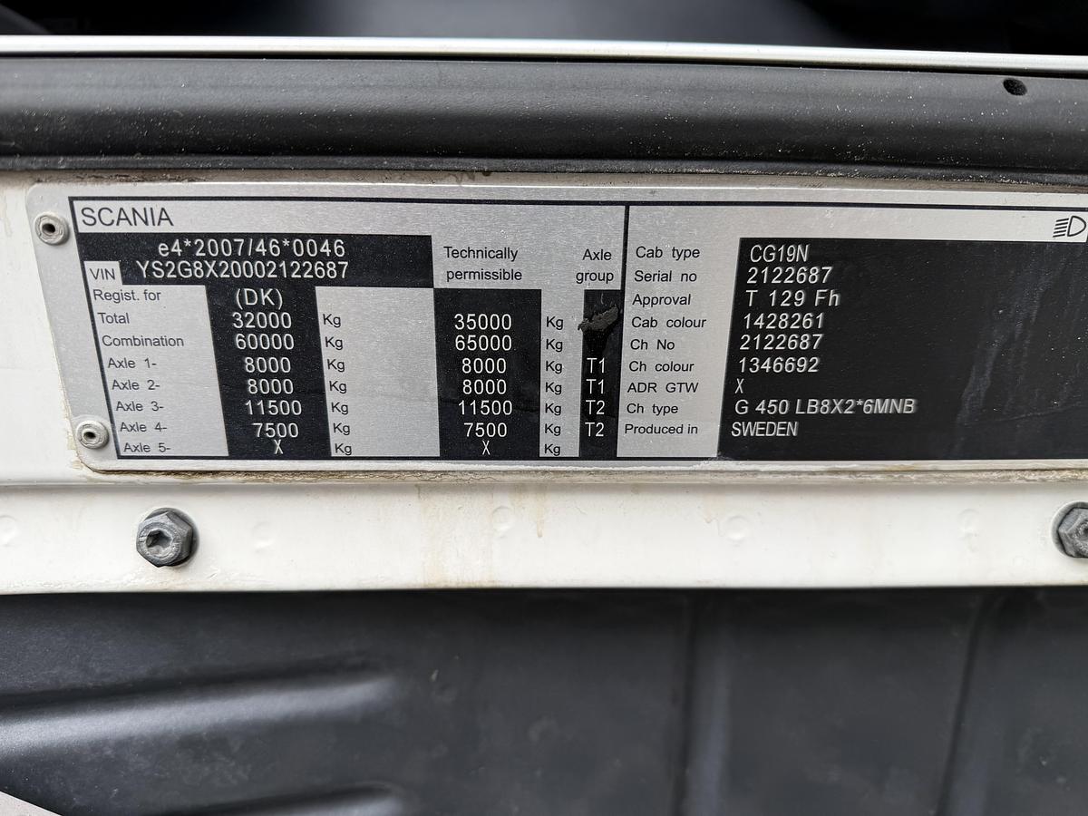 Meget god Scania G450 8x2*6 Euro 6 ADR Chassis