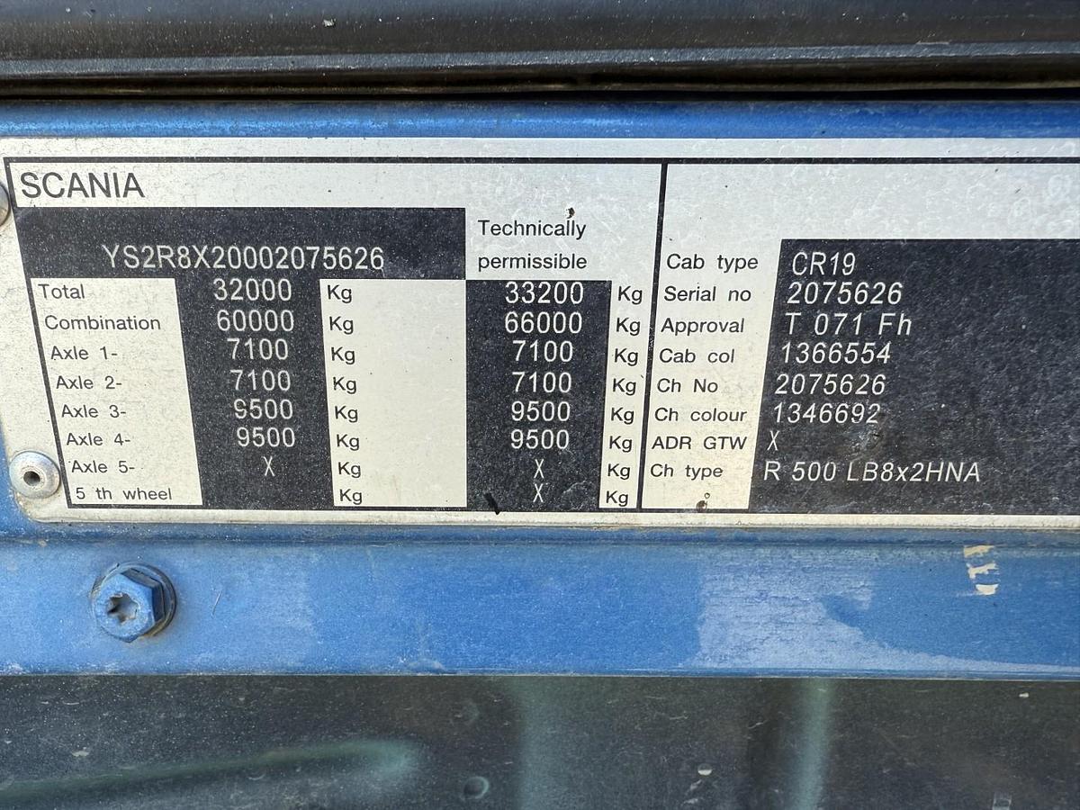 God 2012 Scania R500 8x2 HNA wirehejs CR19 Highline Euro 5