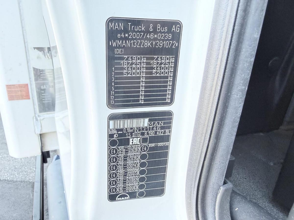 Meget god 2019 MAN TGL 8.190 4x2 6.0 m Euro 6 Lukket Kasse