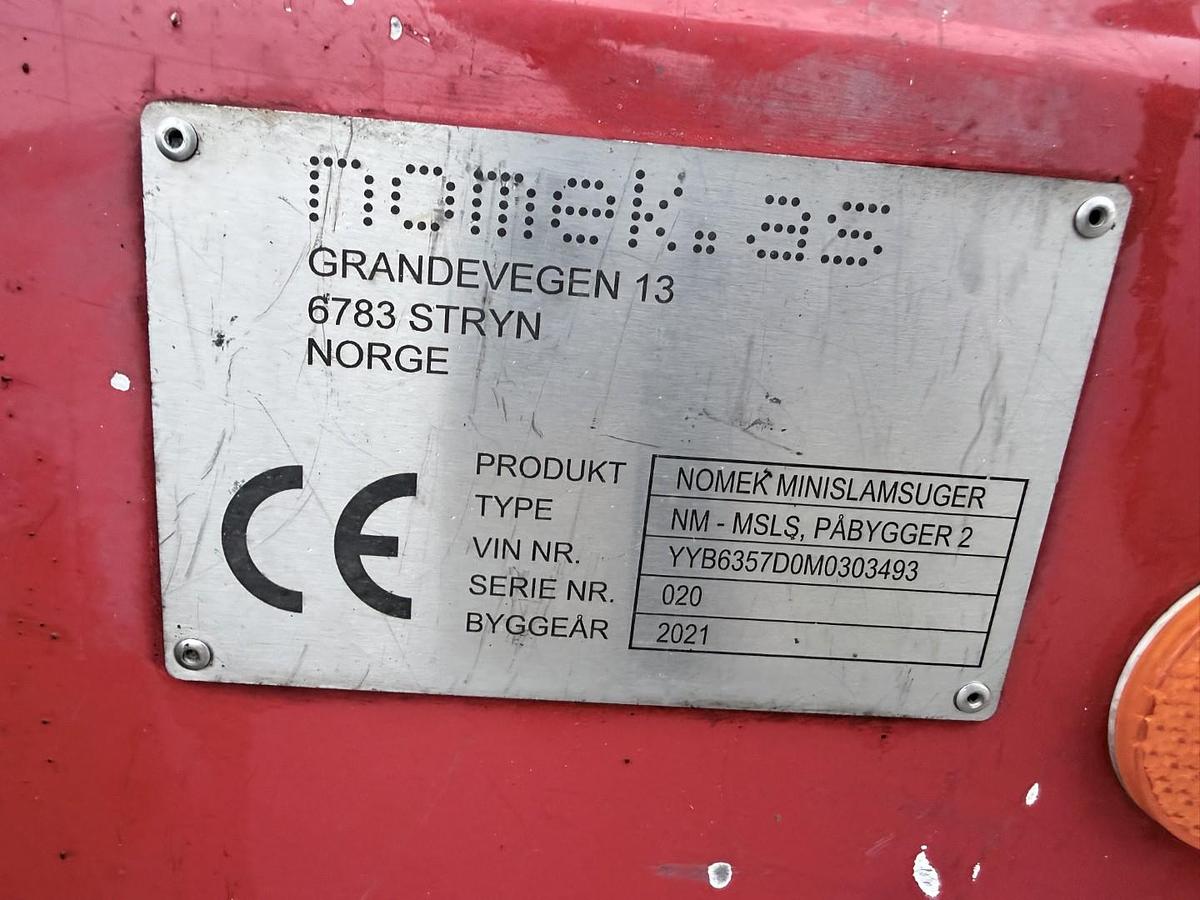 God 2021 Tysse Nomek Minislamsuger / 1500 L Rustfri tank Trailer