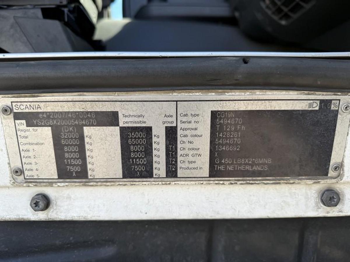 Meget god Scania G450 LB8x2*6MNB ADR Chassis Euro 6