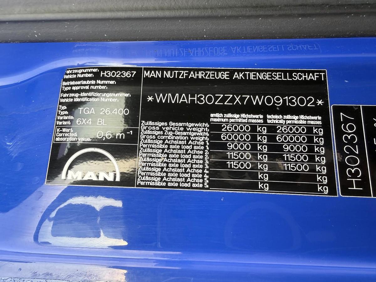 God 2007 MAN TGA 26.400 6x4 Moro 13.700 l. Rustfri