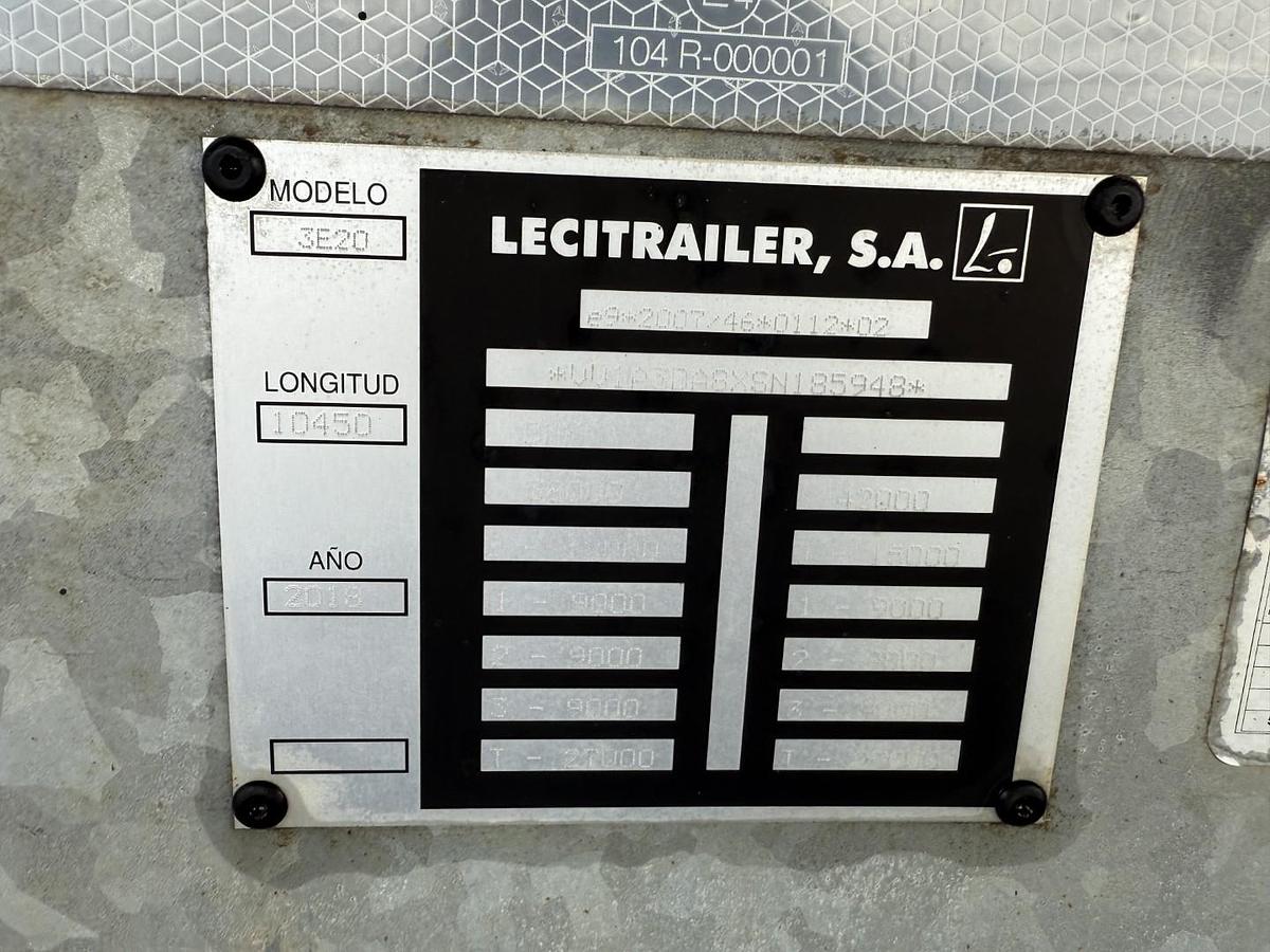 God 2019 LeciTrailer 3 akslet Tip Chassis med 9,4 m Hardox Kasse