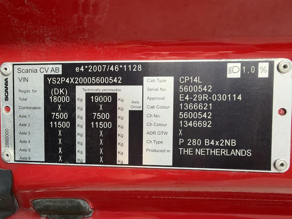 Meget god 2021 Scania P280 4x2 Simon Moos SLS1648 8.000 l. Kombi