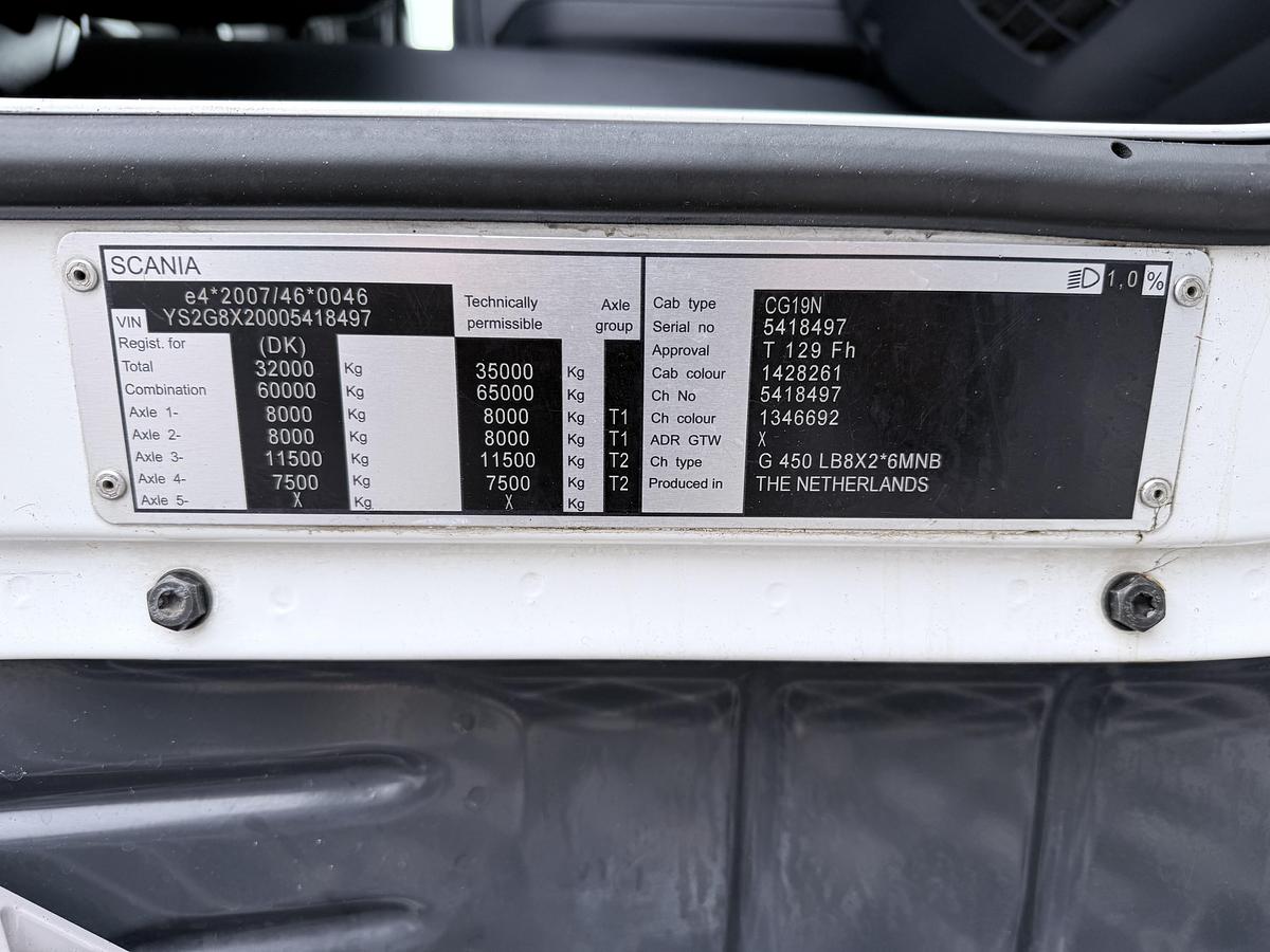 Meget god Scania G450 8x2*6 Euro 6 ADR Chassis