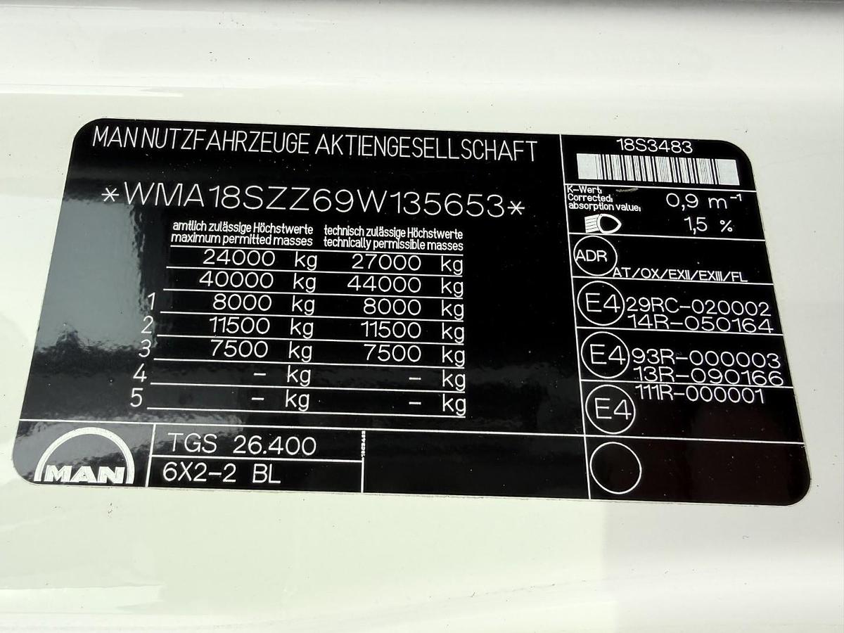 God 2009 MAN TGS 26.400 6x2*4 19.000 l. ADR Tank