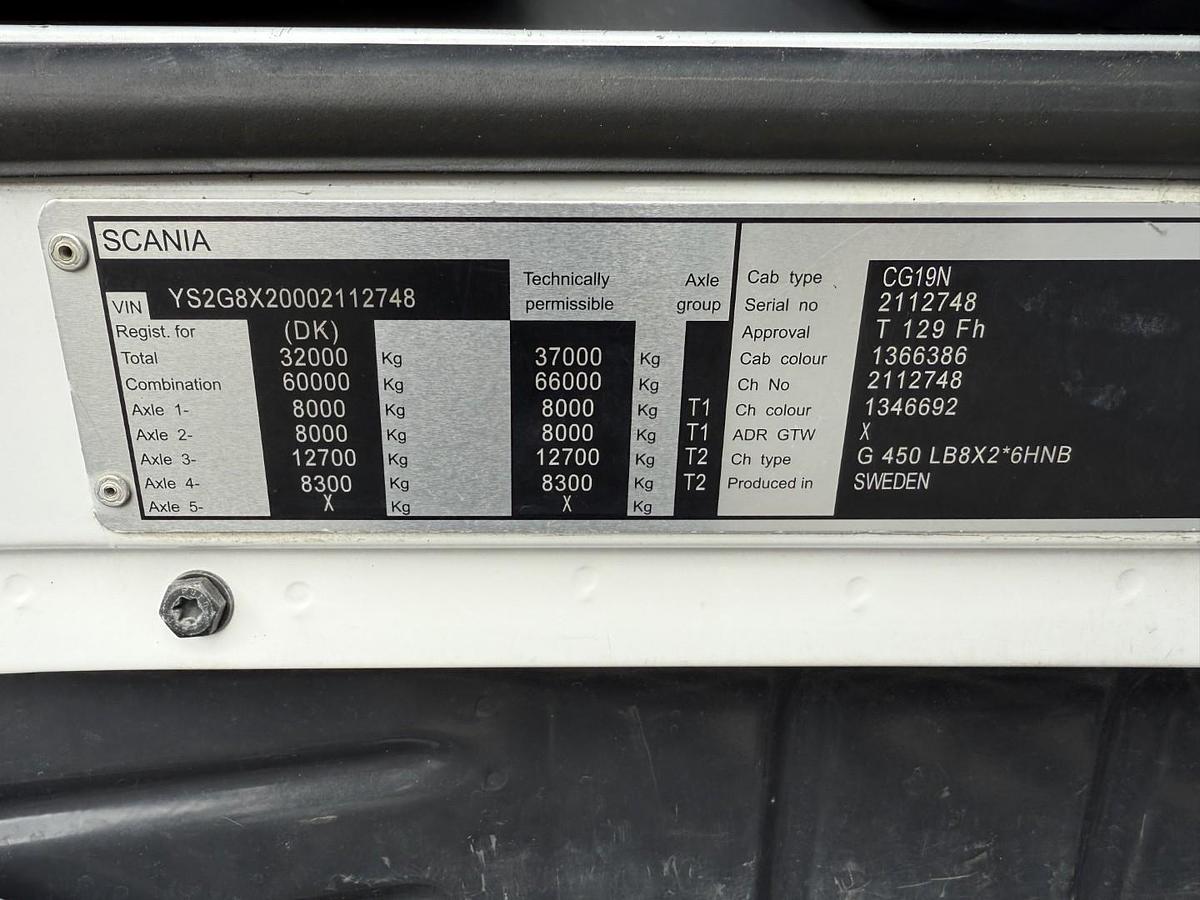 Meget god 2015 Scania G450 8X2*6 ADR CHASSIS EURO 6