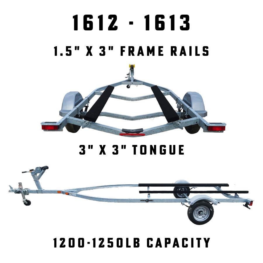 STEEL BUNK SERIES TRAILERSSingle & Tandem Axle Boat Trailers