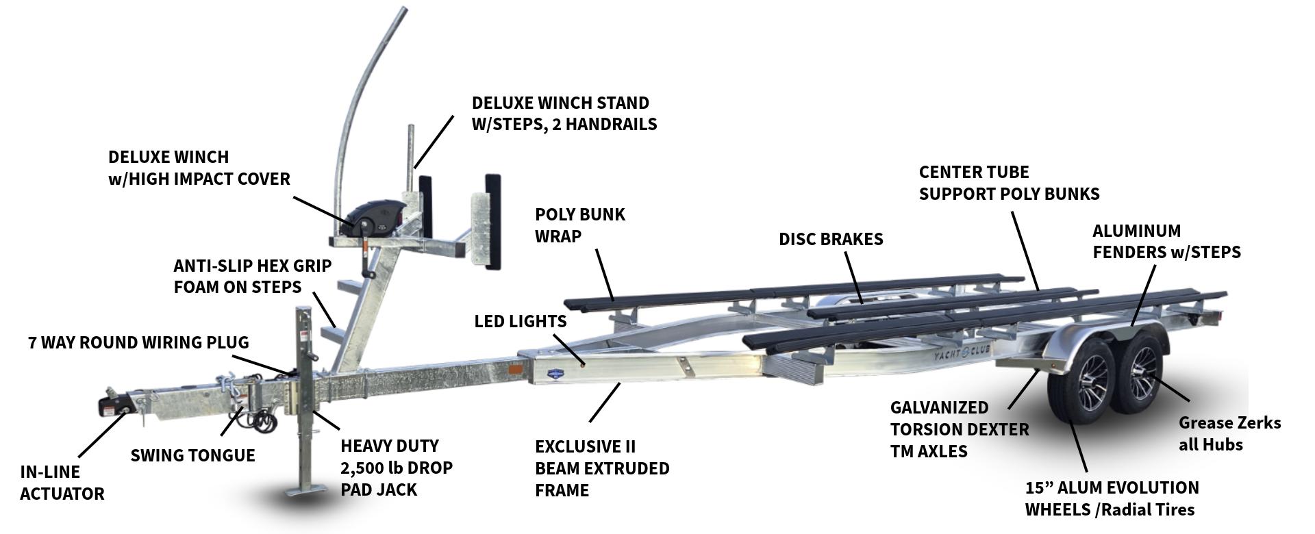 ALUMINUM "PBDA" SERIES PONTOON TRAILER