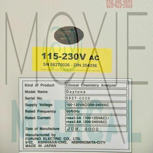 Randox Daytona,  Item# 0-RX-DAYTONA, The Daytona Chemistry Analyzer and Accessories BRAND NEW