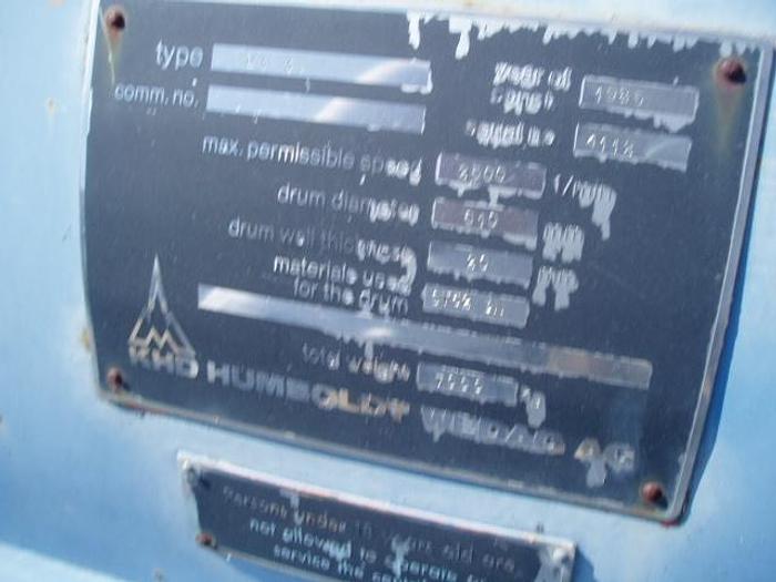 Used Centrifuge, Decanter, Humbolt-Wedag, Mdl B-3, 100 HP, C/st, #S732945