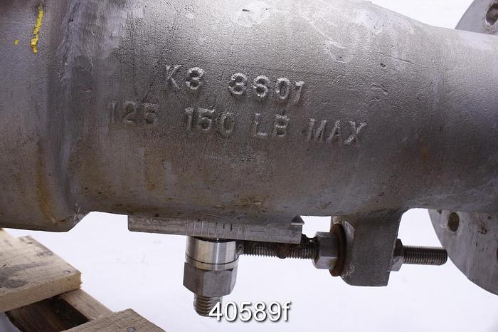 Used Fisher Direct Steam Injection Heater Valve, 6x6x6", Stainless Steel Body #40589