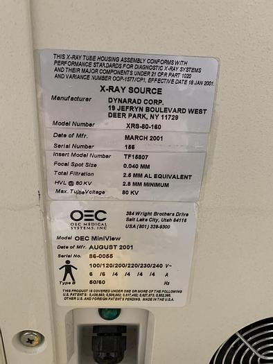 Used OEC 6800 Mini C-Arm