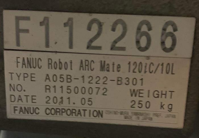 Used FANUC ARCMATE 120iC/10L 6 AXIS CNC MIG WELDING ROBOT WITH R30iA CONTROLLER