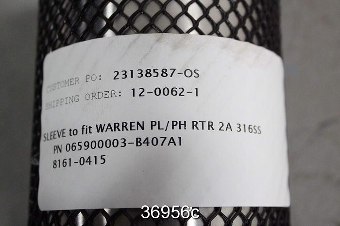 Unused Warren Pl/Ph Pump Shaft Sleeve, Rotor Size 2, 065900003 #36956