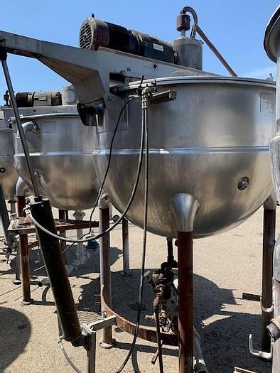 Used Hamilton 300 Gallon Stainless-Steel Jacketed Double Motion Mix Kettle.
