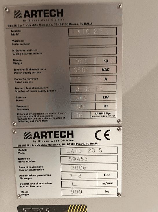 Used Biesse Artech Lato 23S - Edgebanding - 2006