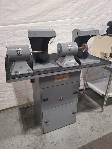 Refurbished Double Head Polishing Buffing Self Contained Machine with Dust Collector 110V 3450 RPM