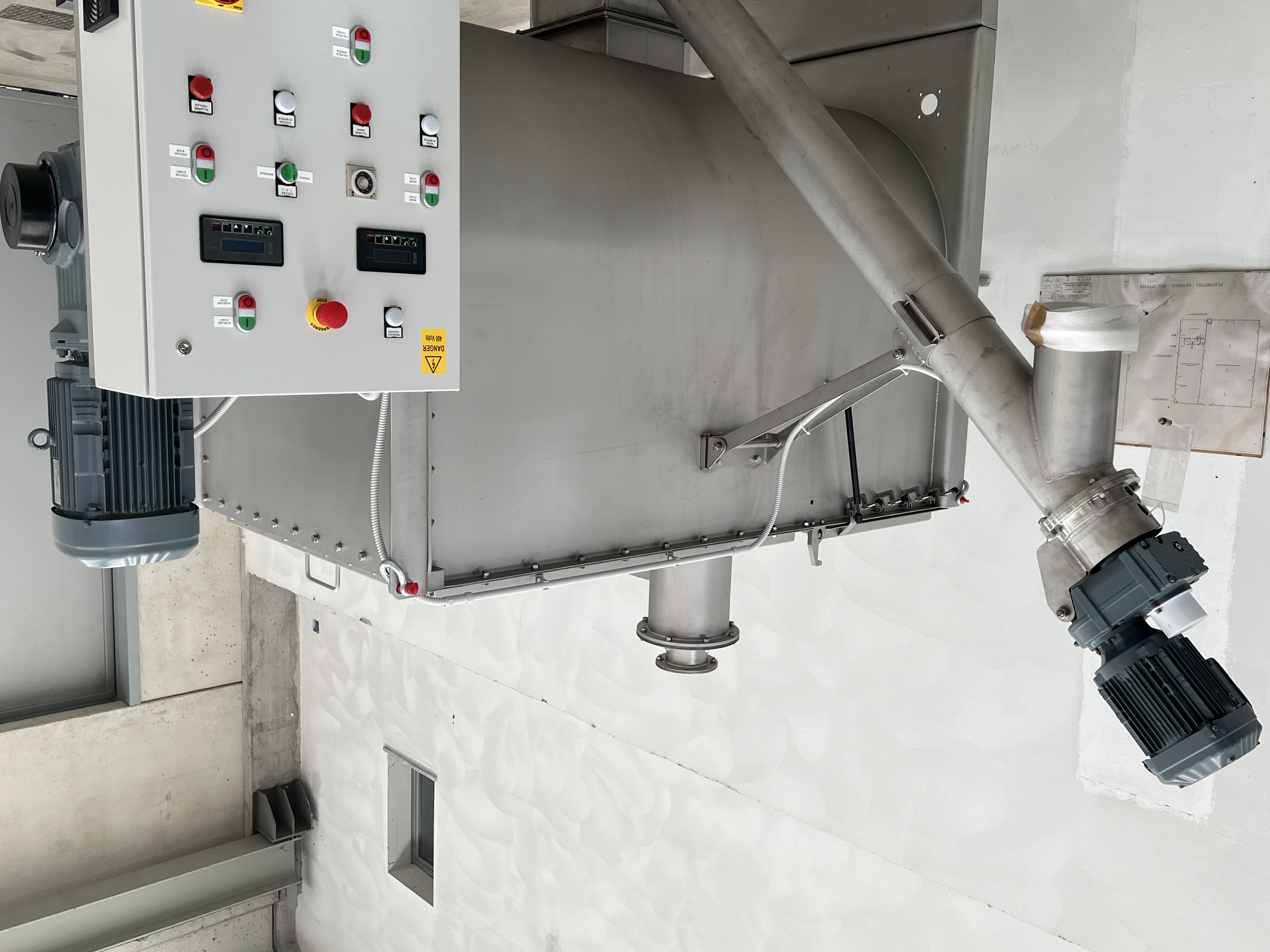 Miscelatore per polveri COPRINOX da 1900 Litri completo di coclea e quadro elettrico