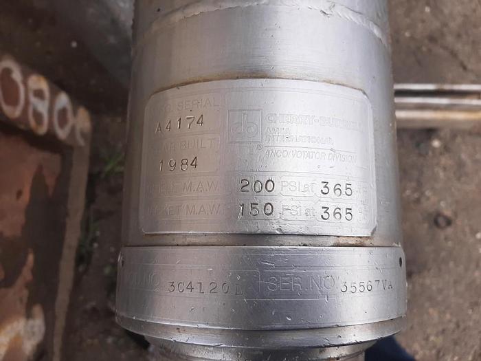 Used Votator, 4" X 9'10", Single, 316 S/st, Cherry Burrell, Jkt, A #S743690