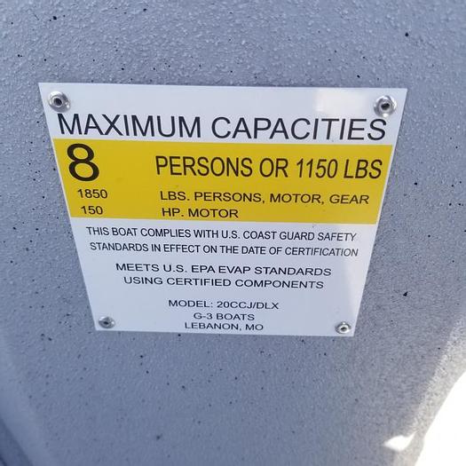 New 2022 G3 20 CCJ DLX Jet Tunnel Hull (Silver/Blue)