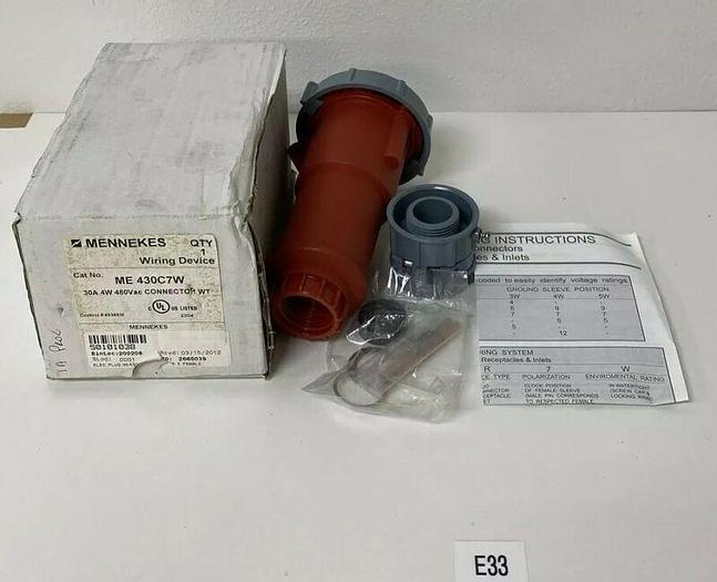 New In Box ME430C7W Mennekes Connector Watertight 30A 3P 4W 430C7 Fast Shipping