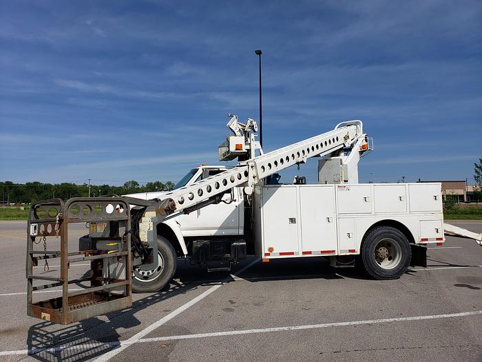 Used LOOK! 1996 Ford F800 T40D Cable Placer Bucket Truck