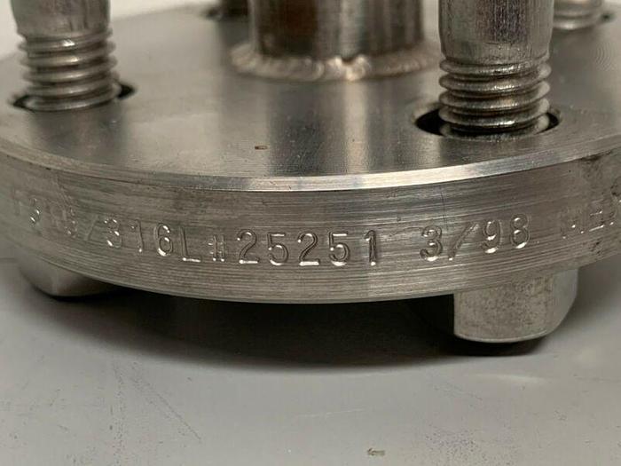 Used Stainless Steel 4 1/2" Flange w/ 1" Sanitary Fitting