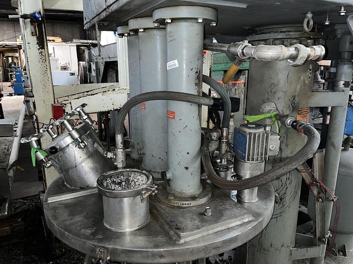 Used 100 GALLON ROSS TRIPLE MOTION MIXER - MODEL PVM-100 - S/S - VACUUM - 2 MIX CANS