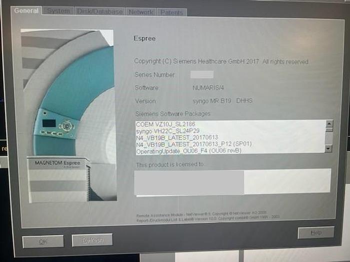 Used SIEMENS MAGNETOM Espree 1.5T