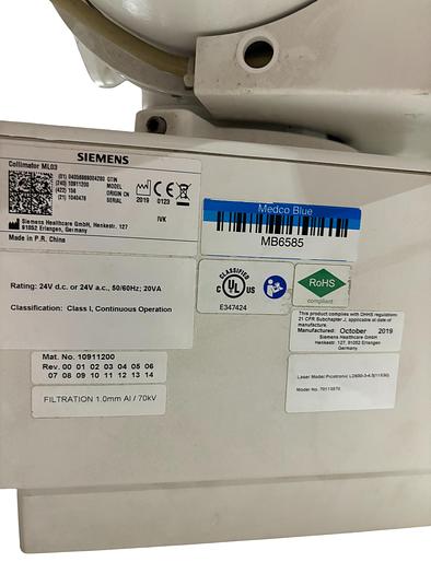 Used SIEMENS X-RAY TUBE - P/N: 04803263, 04899723