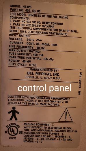 Used 2011 Del Medical HE425 Analog Floor mounted