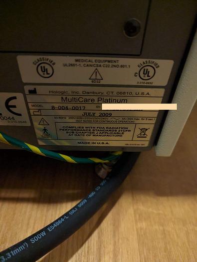 Used 2009 Hologic MULTI-CARE PLATINUM