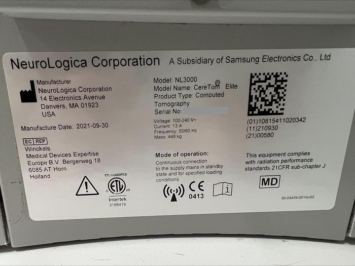Used 2021 Neurologica CereTom 8-Slice CT