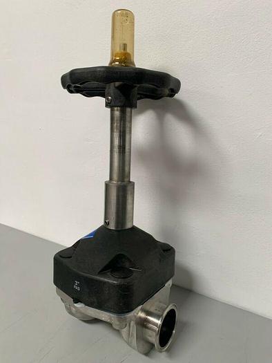 Used ITT PURE-FLO 3-316L-RA15MAX-CWP150 Diaphragm Valve w/ 3" OD Sanitary Fittings