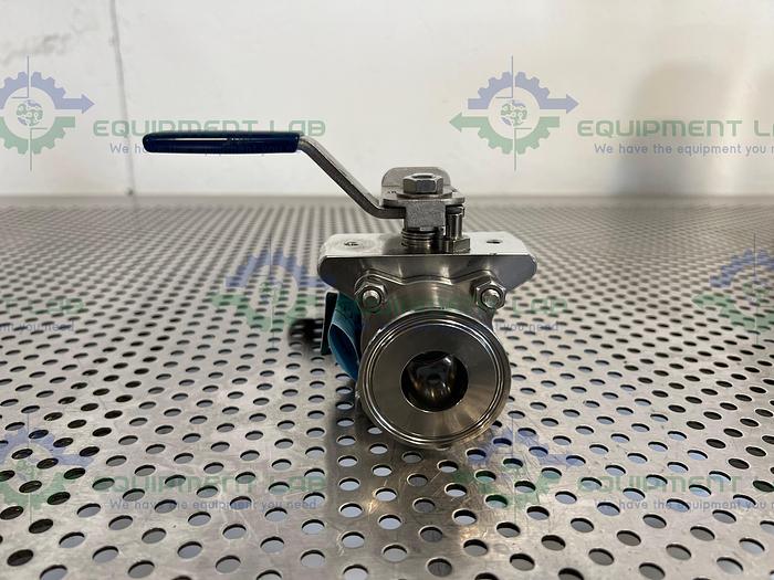 Used PBM  SIHFE8X-G-04G Ball Valve w/ 1" Sanitary Fitting, 600PSIG