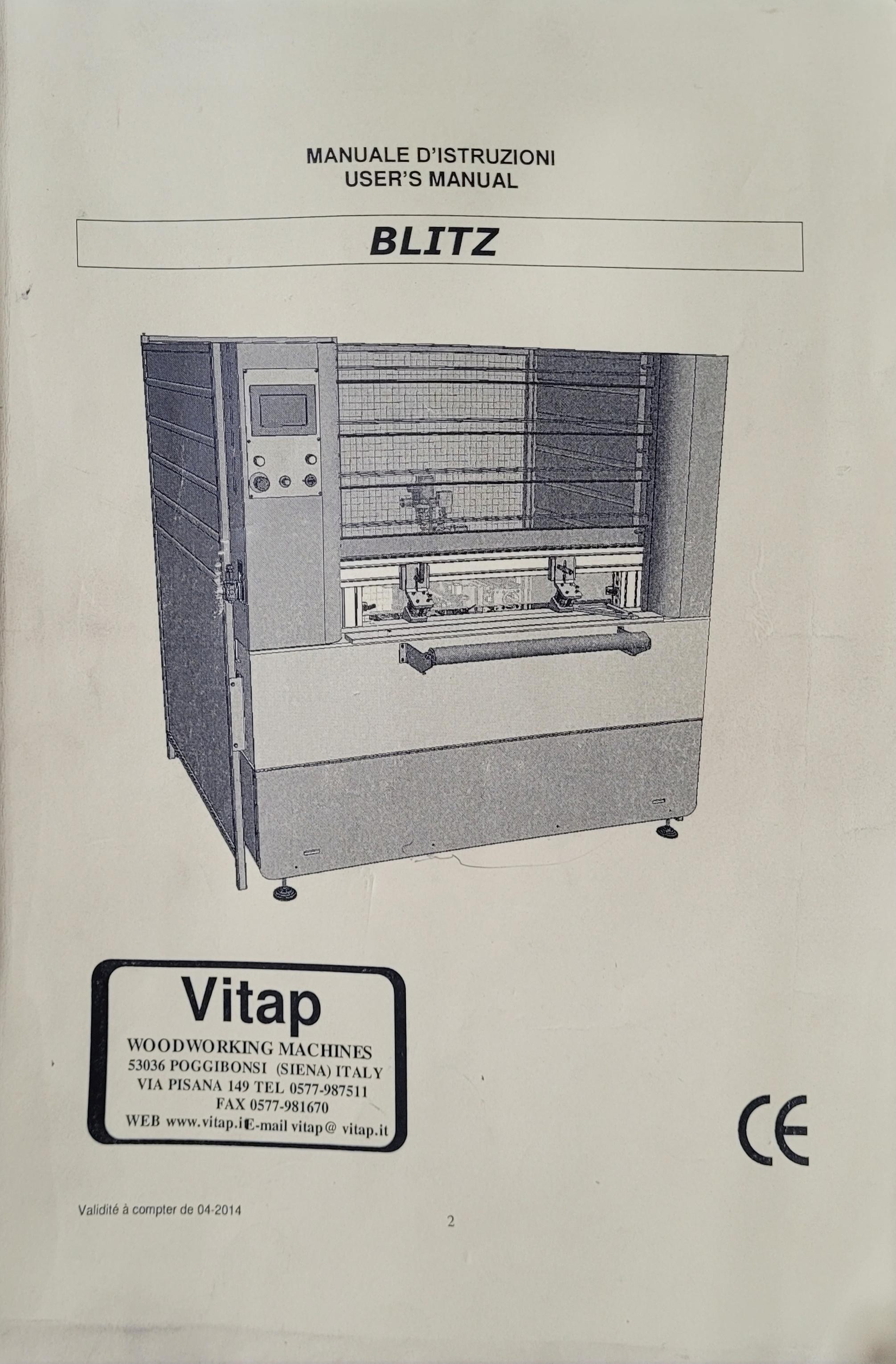 Used 2015 Vitap Blitz CNC drilling, gluing and dowel inserting machine