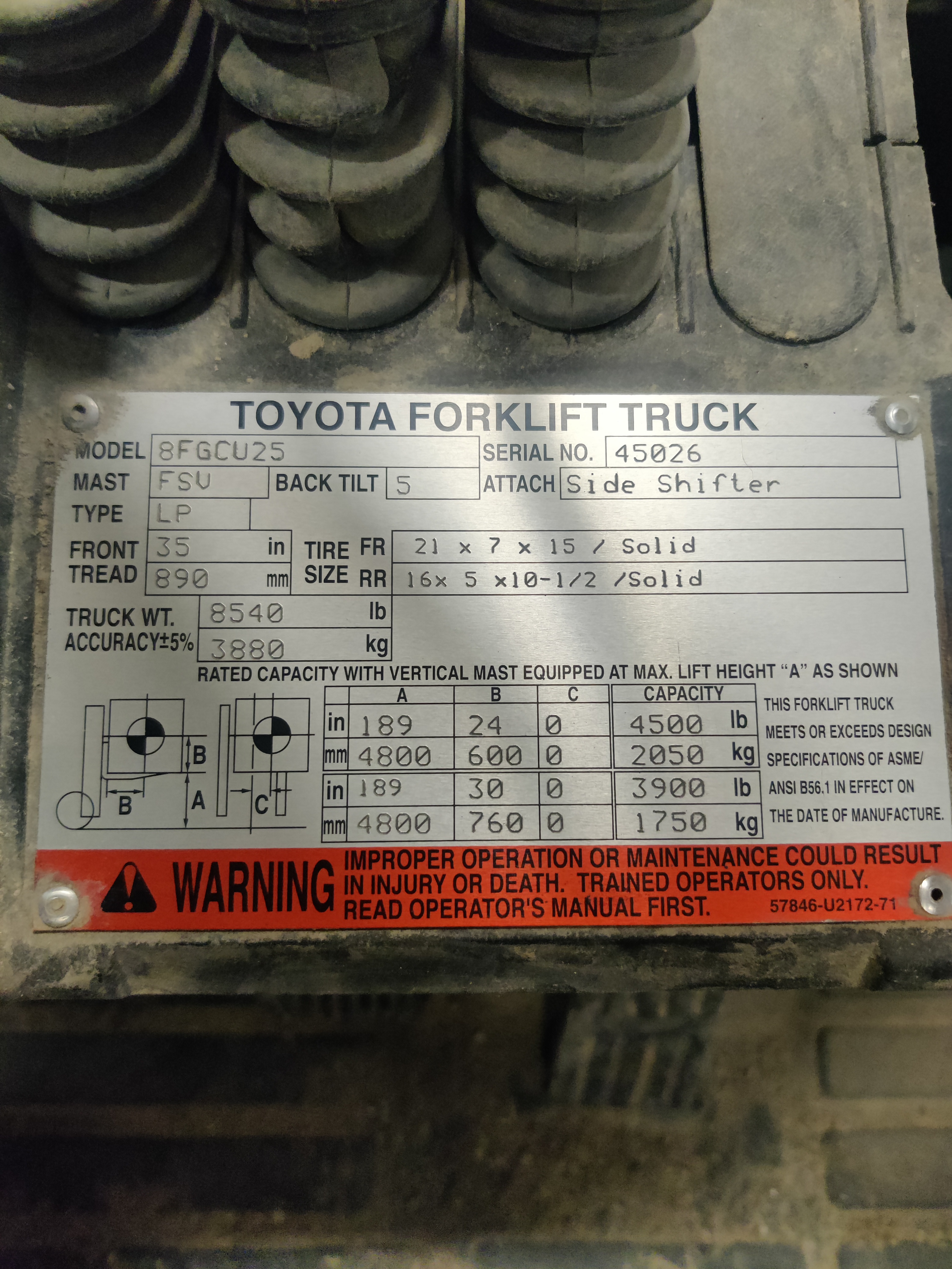 Used Toyota 8FGCU25