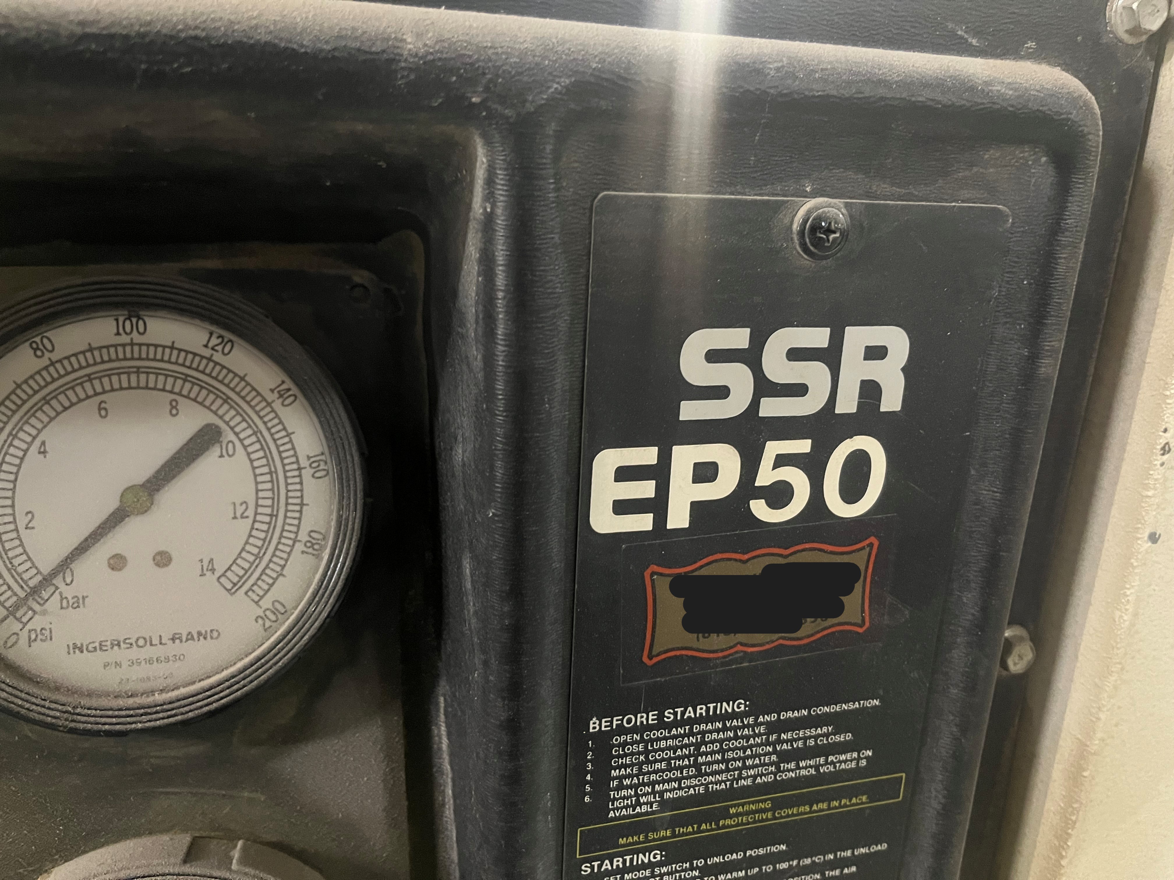 Used Ingersoll-Rand EP50 Rotary Screw Air Compressor