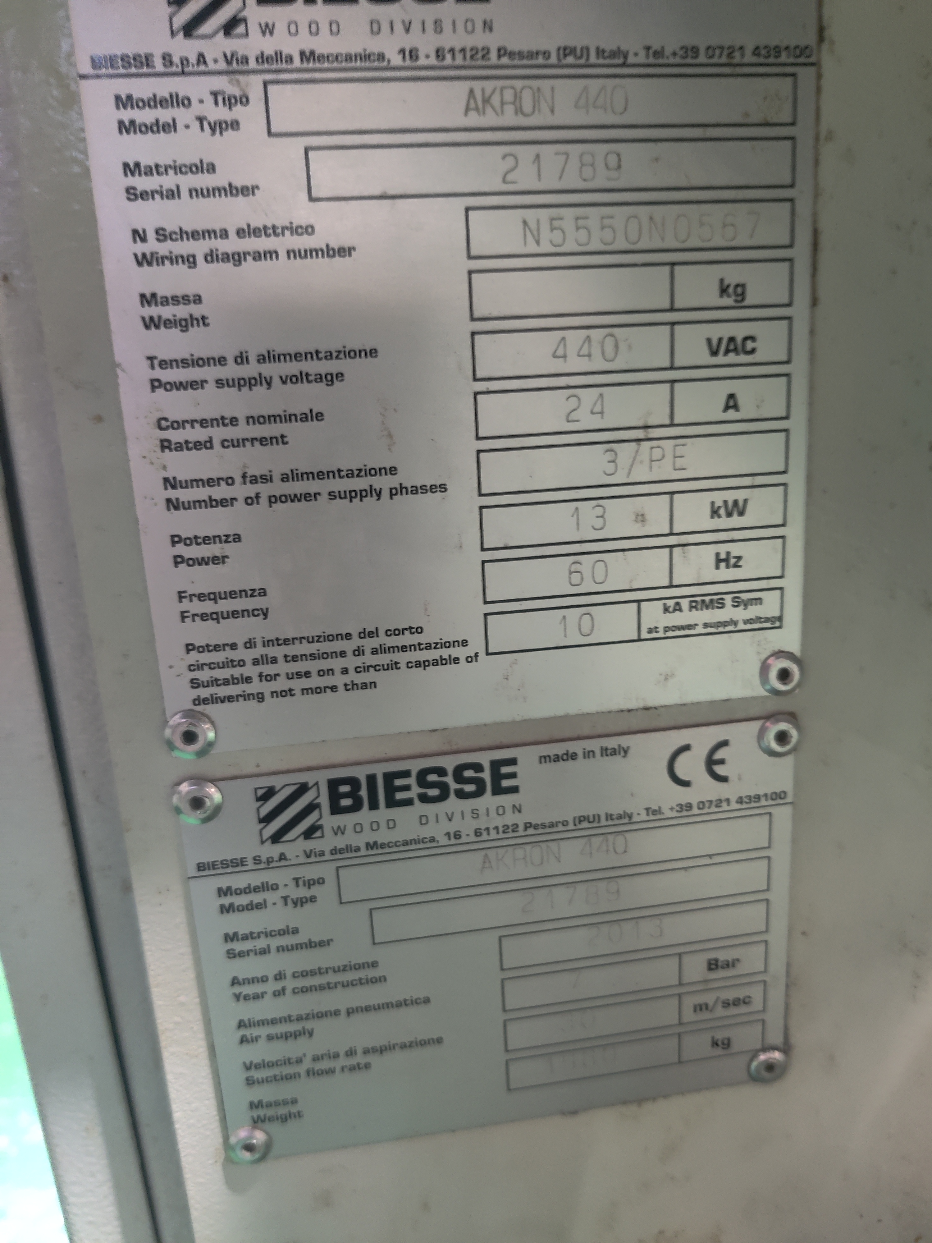 Used 2011 Biesse Akron 440 Edgebander