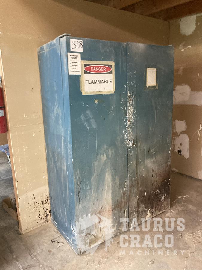 Used Blue Flammable Liquid Cabinet