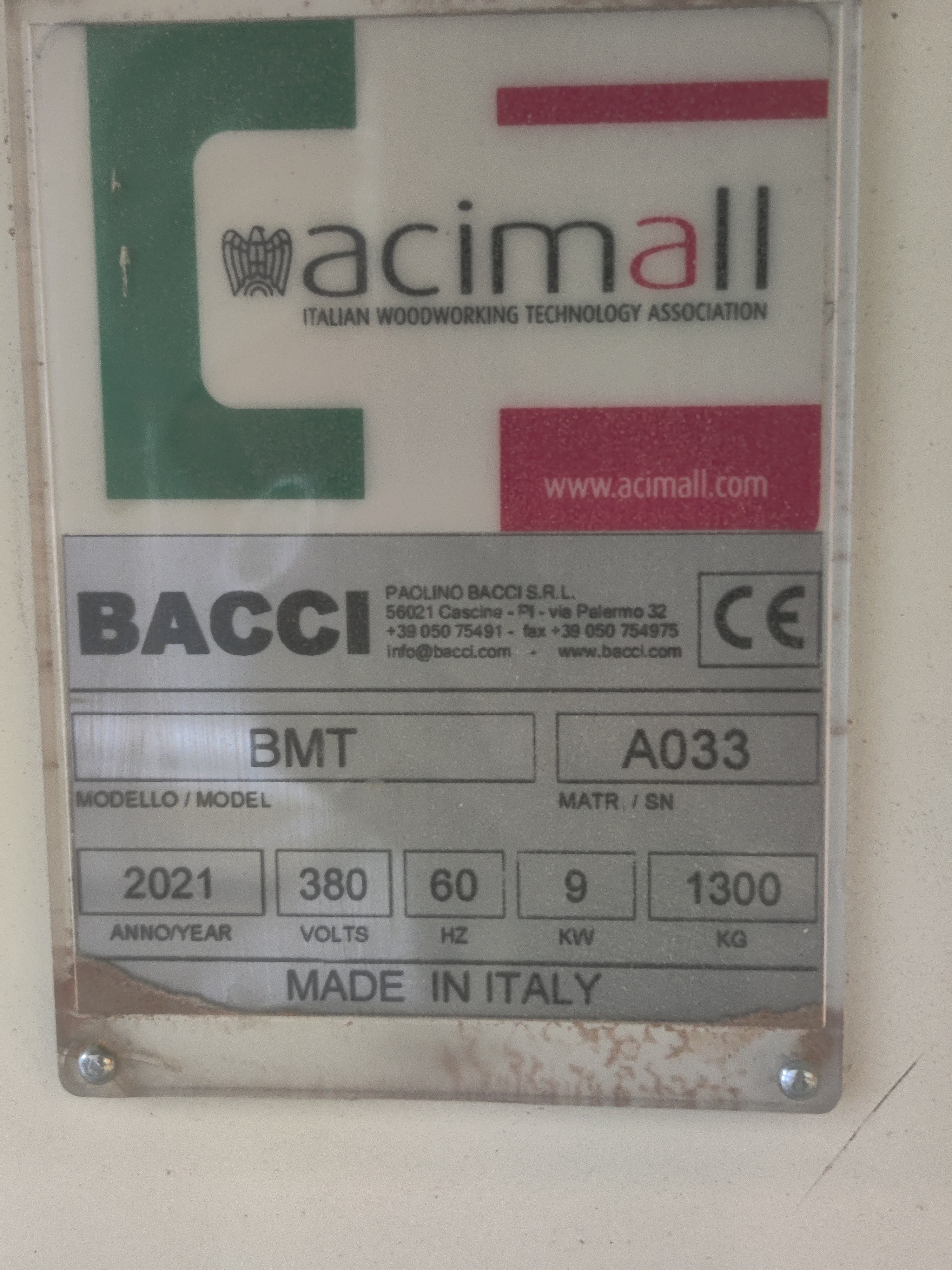 Used 2021 Bacci BMT 4-axis CNC end profilng machine