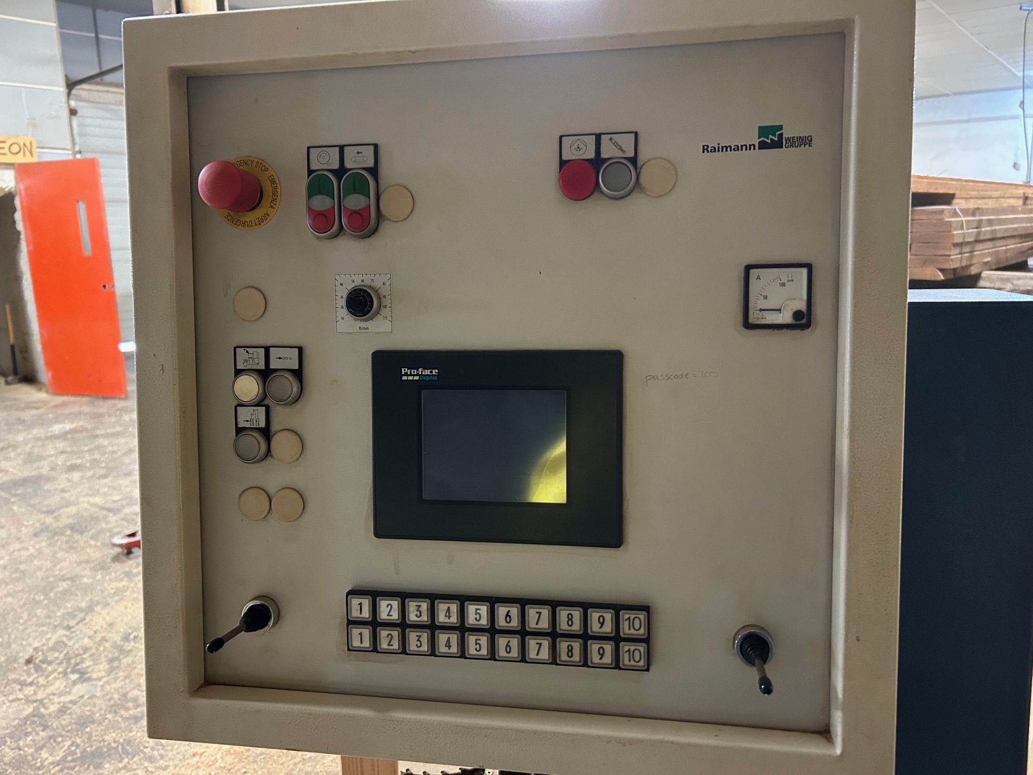 Used 2007 Weinig Raimann ProfiRip KM310M Gang Rip Saw (w/ 2 moving blades + 1 fixed blade and ValuRip III Plus Infeed)