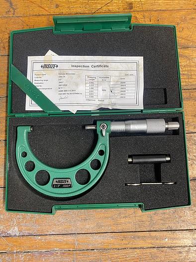 Used Insize #3203-3A OUTSIDE MICROMETER, 2 - 3 x 0.0001" 