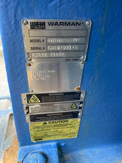 Used Used Weir Warman Model 064EEYAHCCCMW92 6 X 4 AH slurry pump