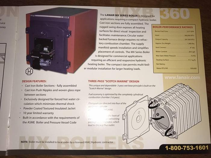 Lanair MXB250 Waste Oil Boiler MXB250